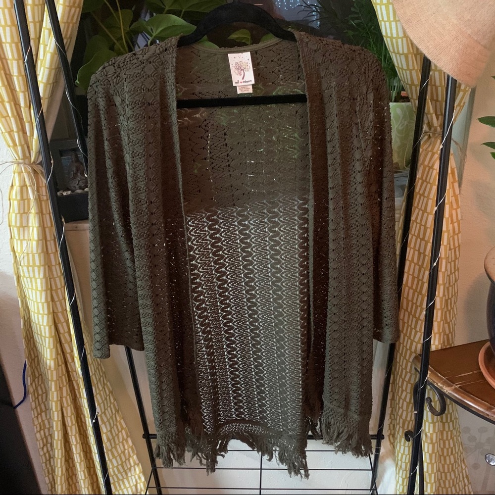 Boho green cardigan